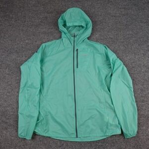 Patagonia Houdini Jacket Womens XL Green Lightweight Hooded Windbreaker 24146